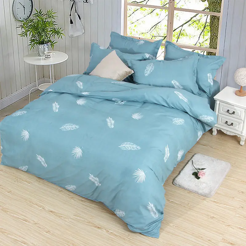 Комплект постельного белья Sisher с принтом листьев из полиэстера пододеяльник