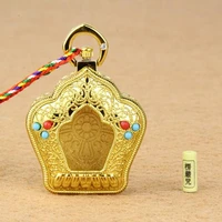2020 buddhist suppliers alloy metal double dragon playing pearls decorate exquisite gawu box tibetan pendant