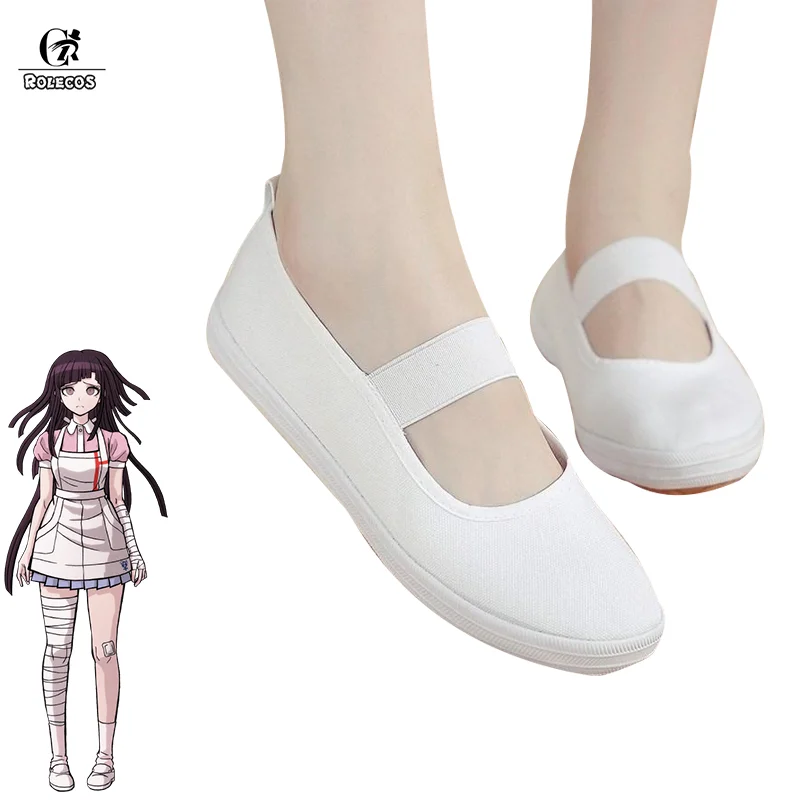 ROLECOS-zapatos Super Danganronpa 2, zapatillas deportivas blancas para la escuela, para espectáculo de baile y gimnasia, Mikan Tsumiki