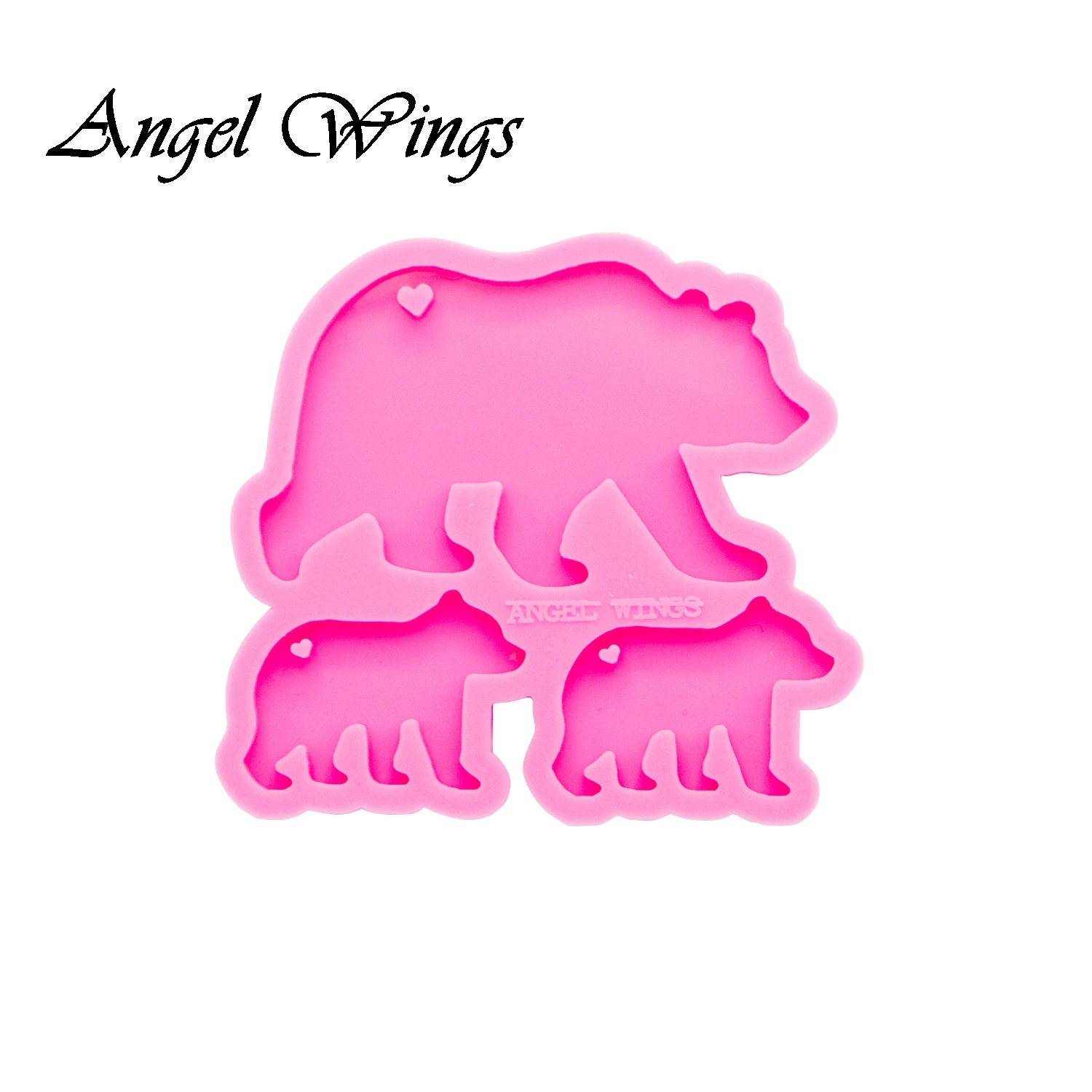 DIY блестящее Силиконовое кольцо для ключей силиконовая форма мамы медведя