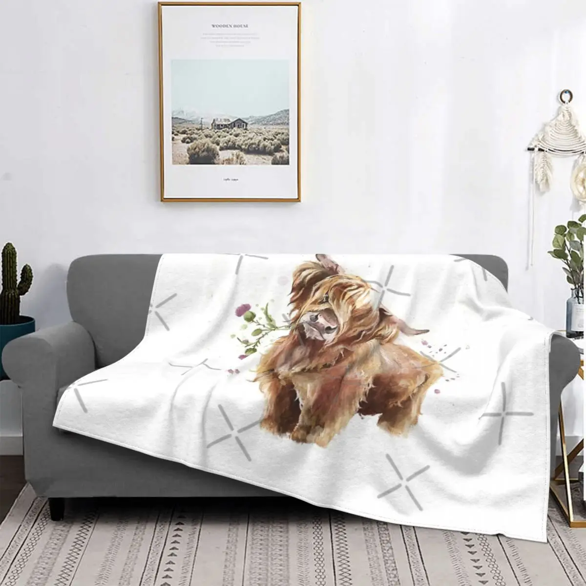 

3 одеяла Highland из коровьей кожи, покрывало для кровати в клетку, клетчатые покрывала для кровати, покрывало на 135 пледов и покрывала