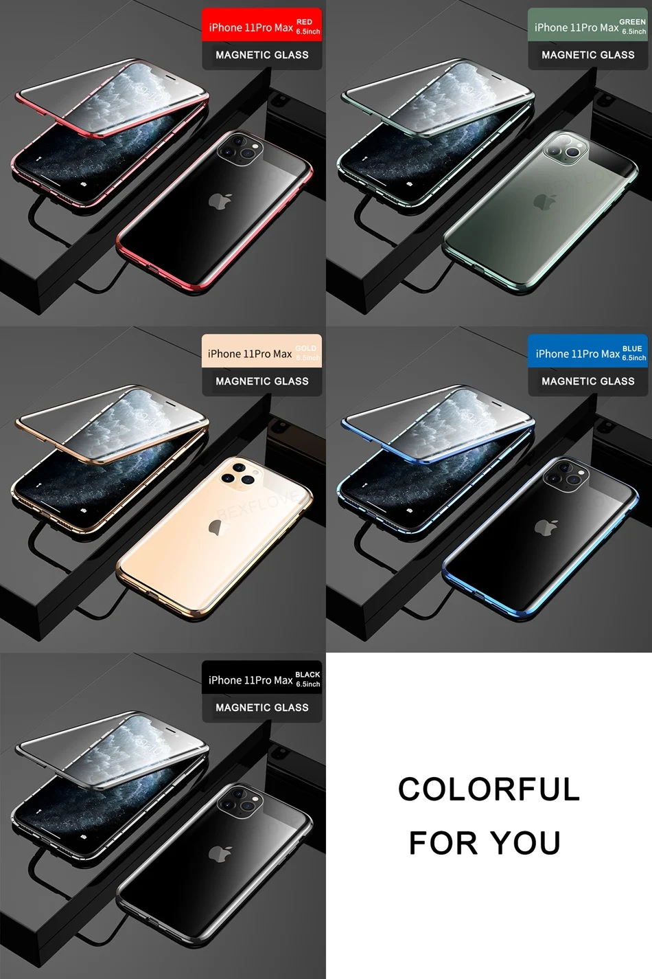 360 брендовый металлический чехол для iPhone 6 7 8 Plus XS XR MAX чехол Магнитный Роскошный чехол из закаленного стекла для Apple iPhone 11 Pro Max