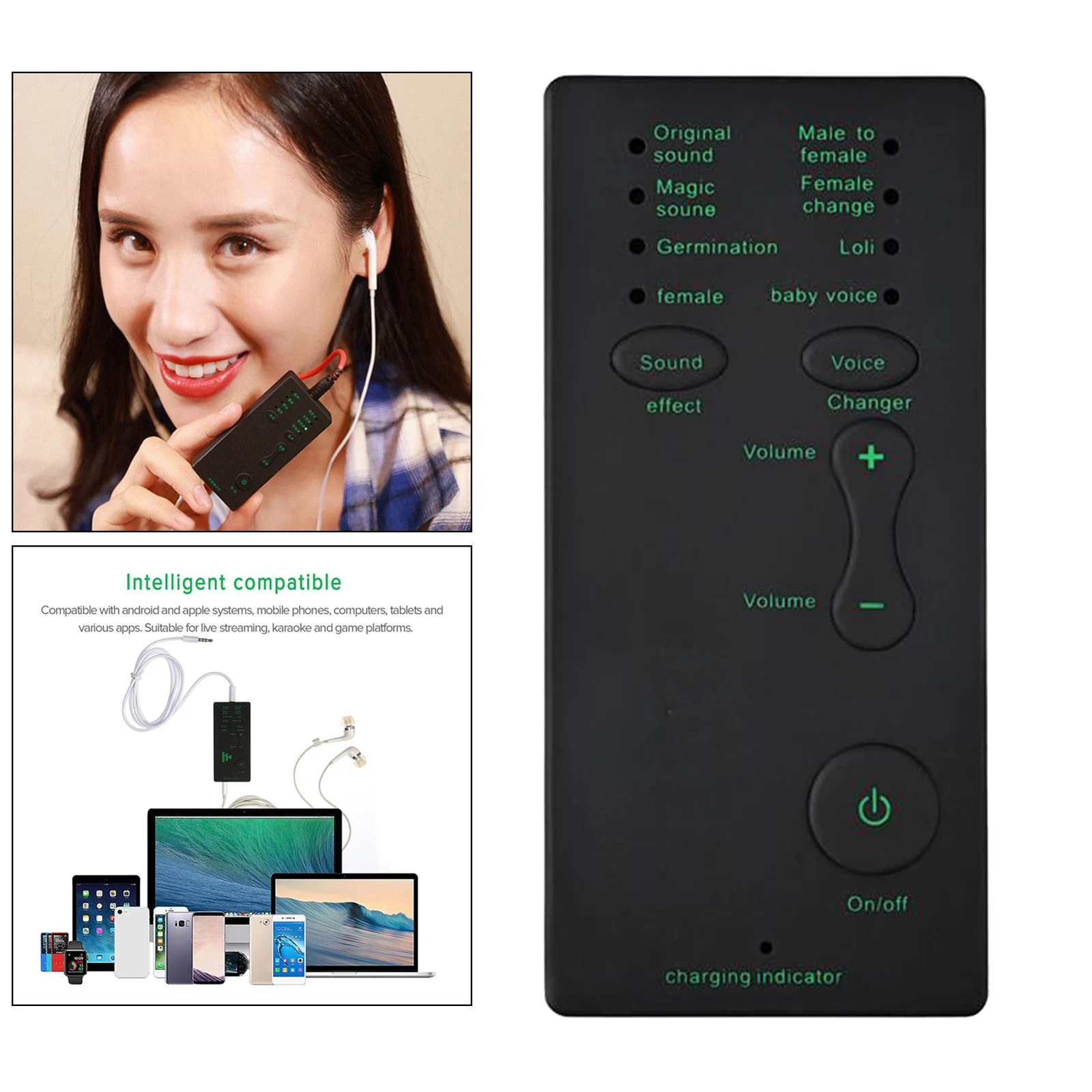 

Voice Changer Device Audio Card Sound Changer for kids,Wide Range of Compatibility