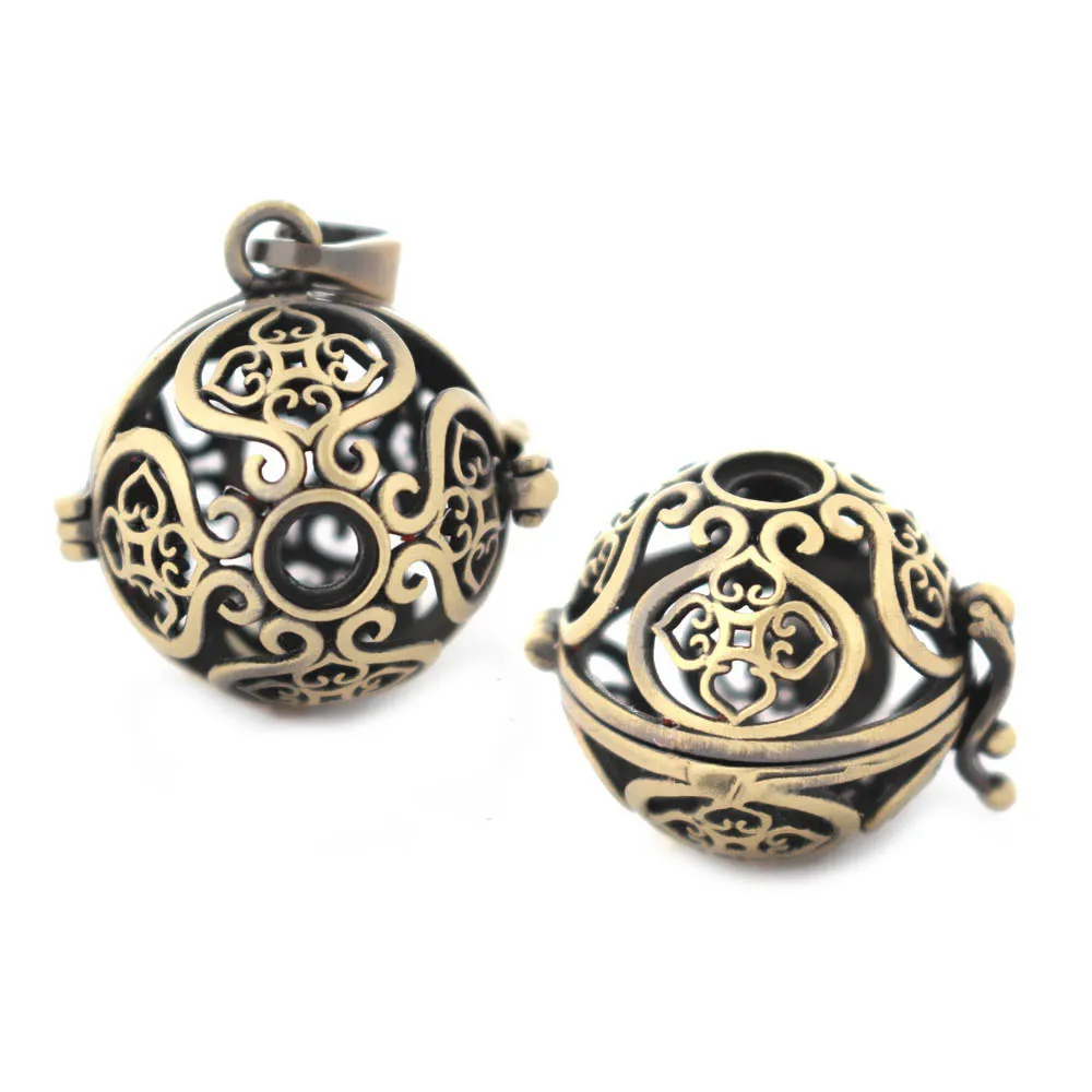 Винтажный круглый филигранный кулон клетка цветок эфирное масло диффузор Сделай