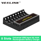 Универсальное зарядное устройство VOXLINK, USB-выход, 8 слотов, независимая зарядка, 1,2 в, AAAAA, Ni-MHNi-Cd, аккумуляторная батарея