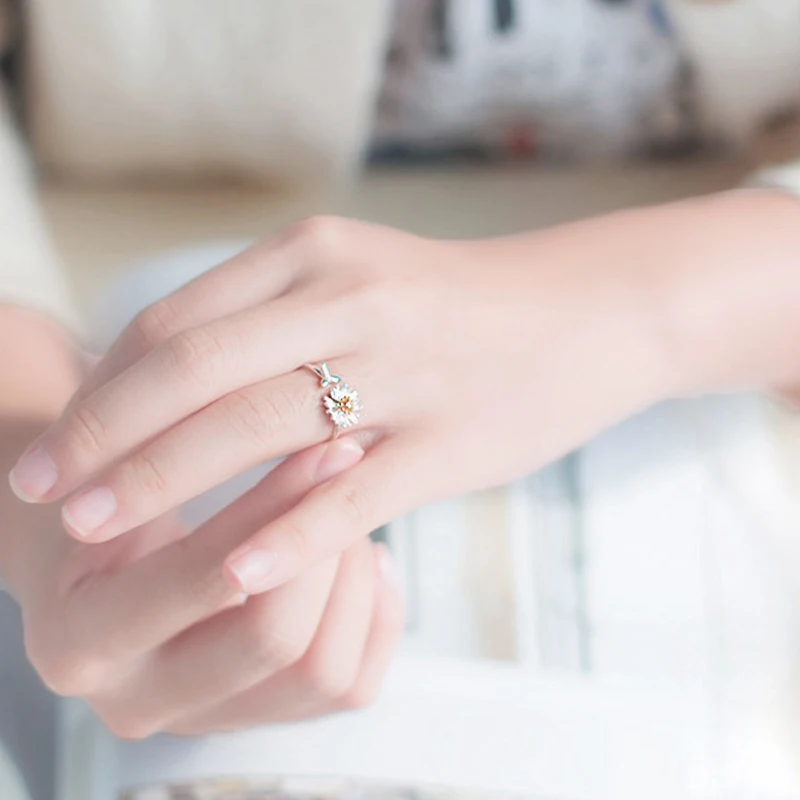 Новые модные кольца в японском и корейском стиле с цветочным дизайном для женщин