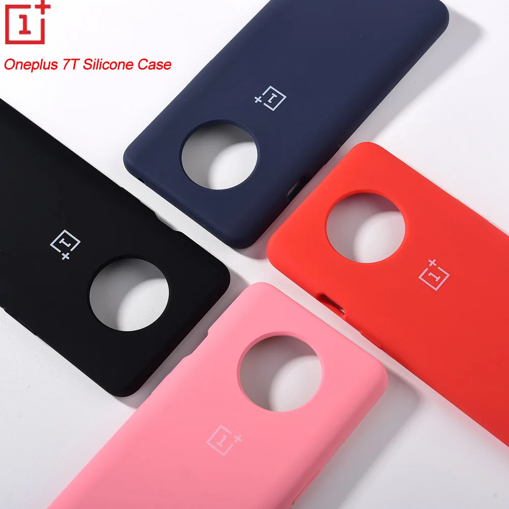 Original Oneplus 7T Liquid Silicone Case Soft Finish Protective Cover Baby-Skin Silky Touch Shell | Мобильные телефоны и