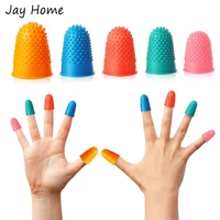 5pcs rubber finger thimble multi size finger protector reusable fingertip grips for diy sewing needlework stitching finger cover