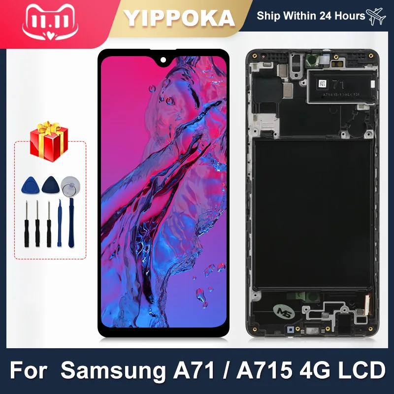 Pantalla LCD Original para Samsung Galaxy A71, digitalizador de pantalla t&aacute;ctil, SM-A715F/DSN SM-A715F/DS, reemplazo de pantalla-0