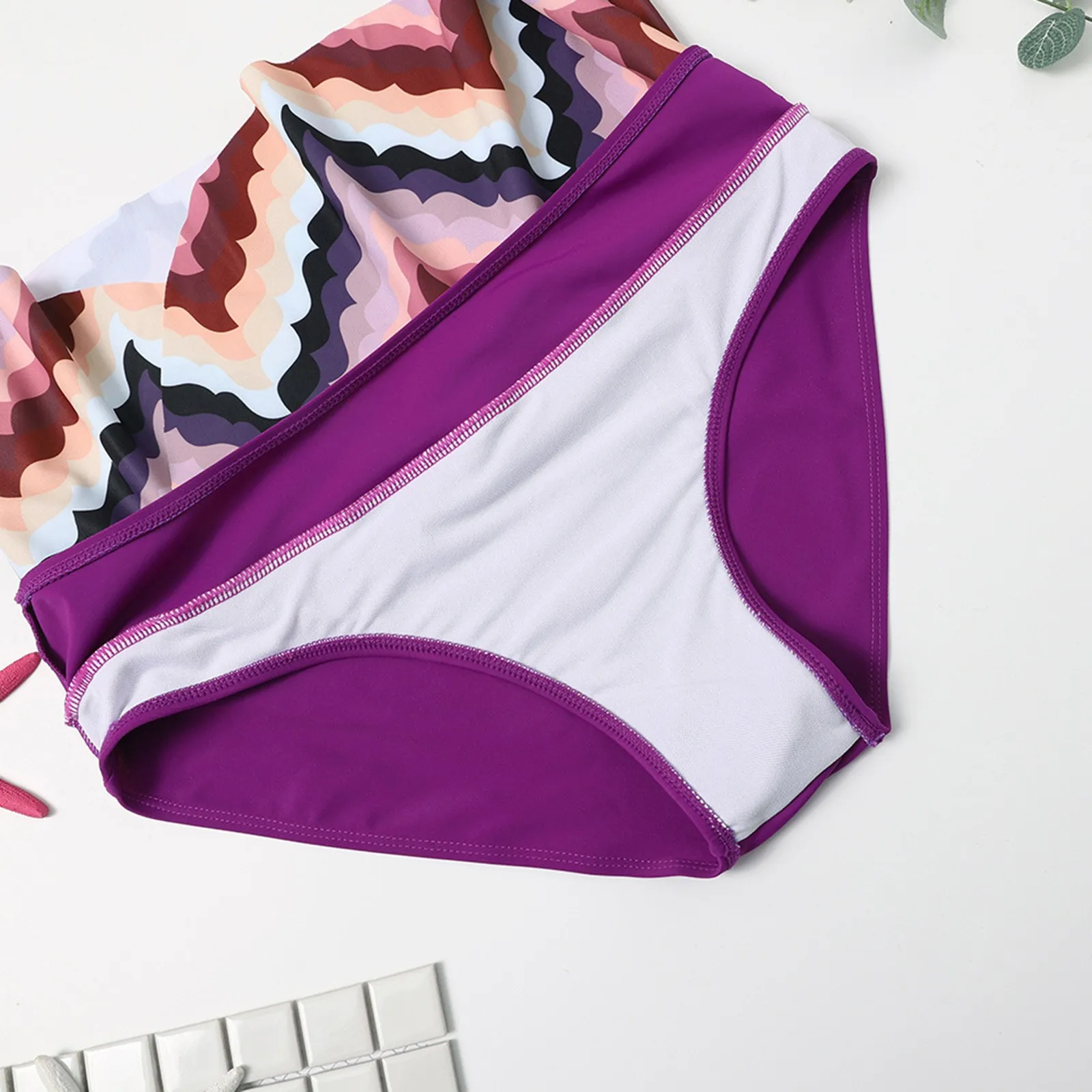 Женский купальник бикини с принтом бандажный пикантный модный очаровательный