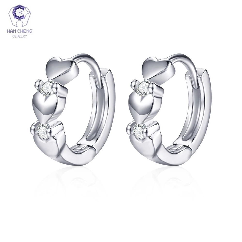 Новые модные серьги HanCheng в форме сердца циркониевые серьги-кольца для женщин