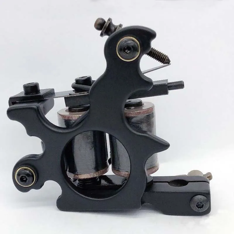 

Newest Wire Cutting 10 Wrap Coils Tattoo Machine For Liner And Shader Black Color Iron Tattoo Supplies Free Shipping