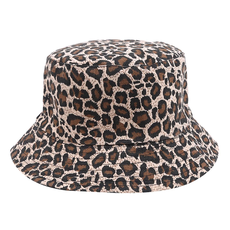 

Flat Panama Hat Street 2020 Leopard Print Bucket Hat Fisherman Hat Outdoor Travel Hat Sun Cap Hats For Men And Women