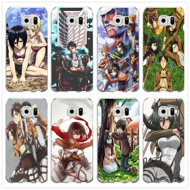 Аниме атака на Титанов Эрен Леви Микаса мягкий Силиконовый ТПУ для Samsung Galaxy Note 2 3 4