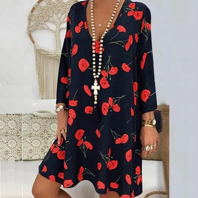 Женское пляжное платье в этническом стиле свободное богемное большого размера с