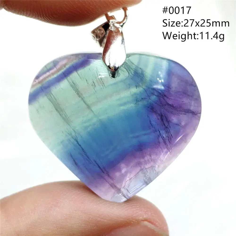 Природный цвет яркий флюорит кварцевый кулон ожерелье сердце любовь подарок