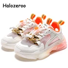 Детские кроссовки без шнуровки, брендовые сетчатые, спортивная обувь на массивной подошве для маленьких девочек, повседневные, на осень