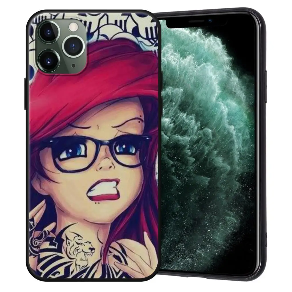 Тату девушка черный чехол ТПУ для iPhone XR XS Max X Coque 11 Pro 7 8 6 6S Plus 5 5S SE Fundas | Мобильные