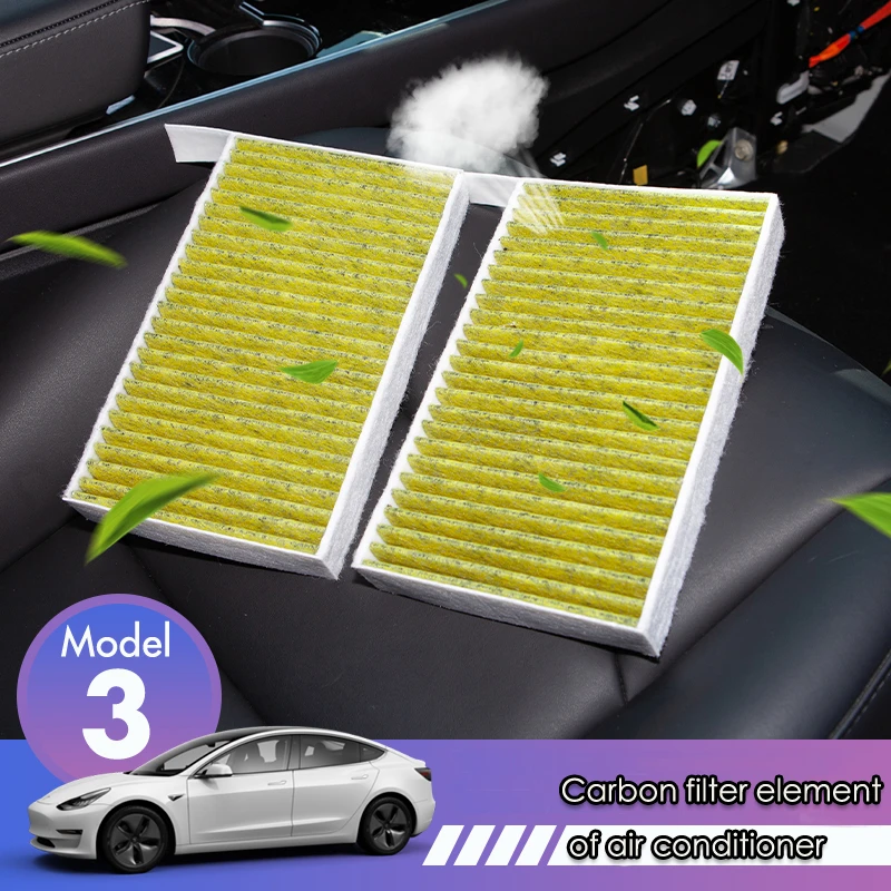 

Автомобильные аксессуары Активированный уголь салонный воздушный фильтр для авто Tesla Model 3 Хлопок антивирусный фильтр с активированным угл...