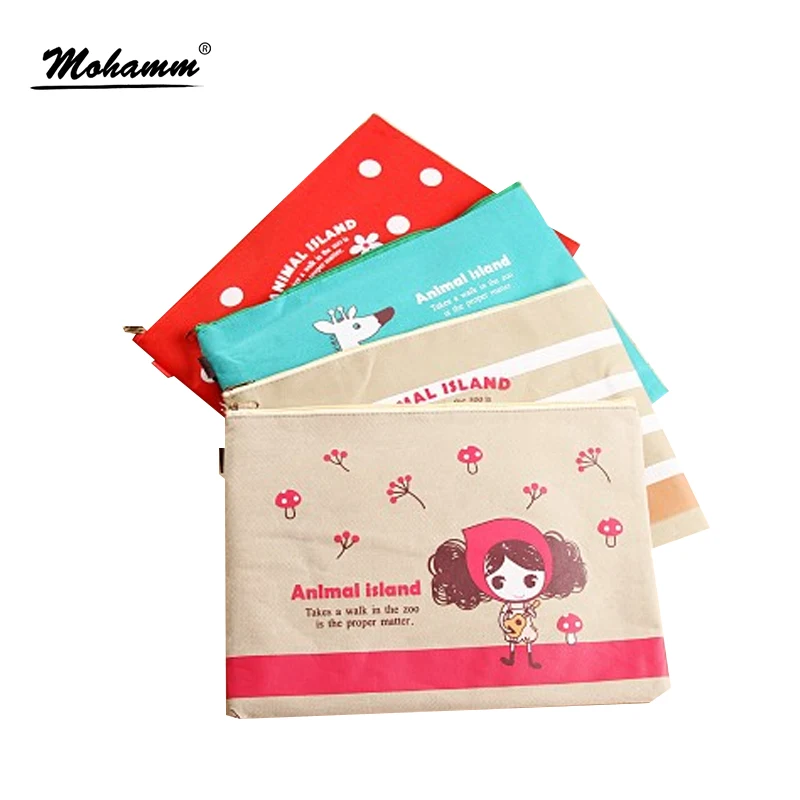 1 шт. милые кавайные Мультяшные животные A4 холст файл папка для документов сумки