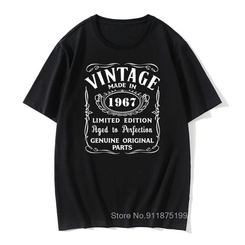 

Father's Day Gift Made in 1967 All Original Parts T-Shirt 54th Birthday Gift Design 100% Cotton Retro TShirts Male Vintage