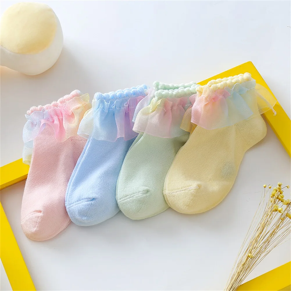 

9-16cm New Princess Baby Girl Socks Colorful Lace Ruffle Kids Girls Socks Newborn Infant Baby Socks Lace princess