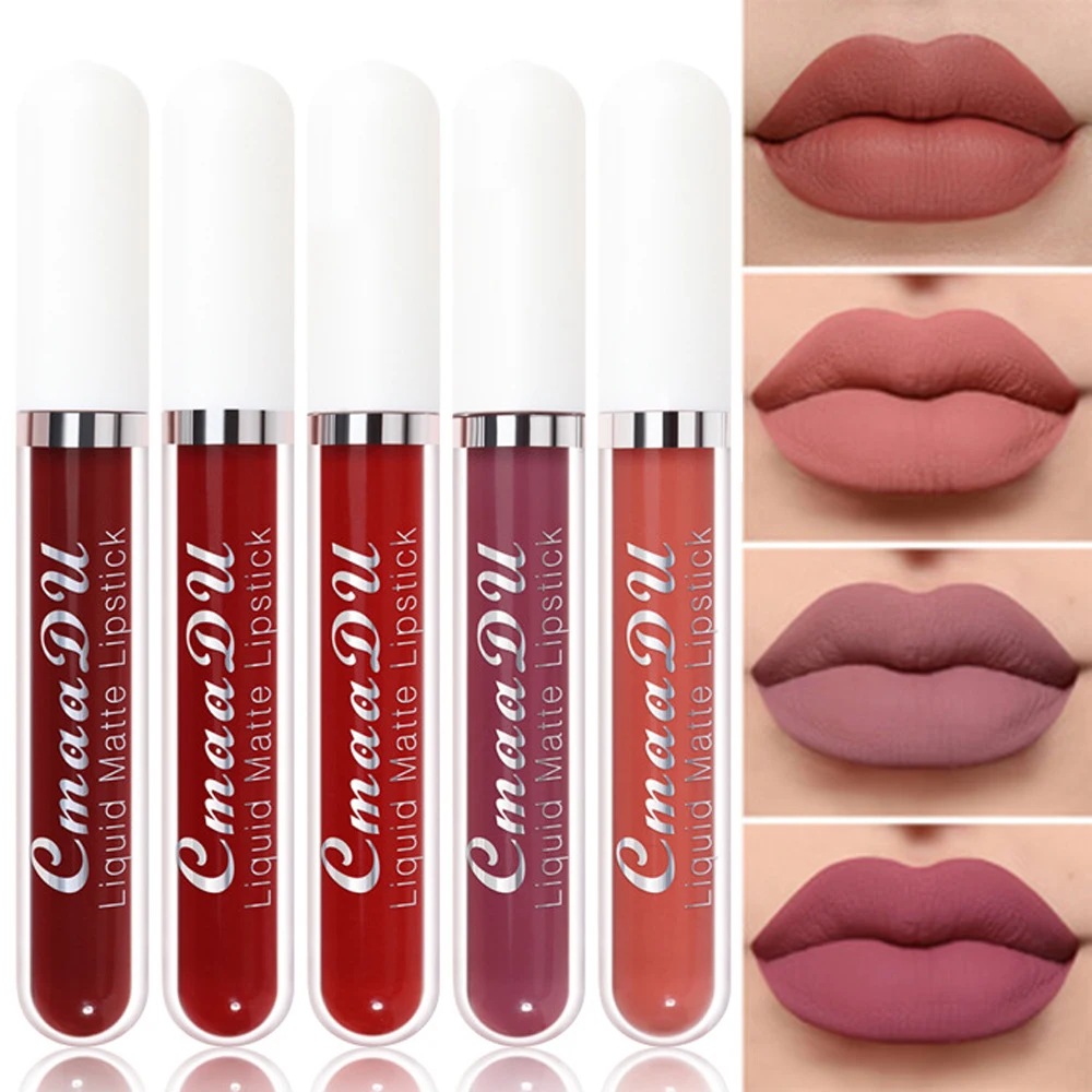 Женские бархатные матовые Жидкие помады стойкий блеск для губ гладкие нюдовые