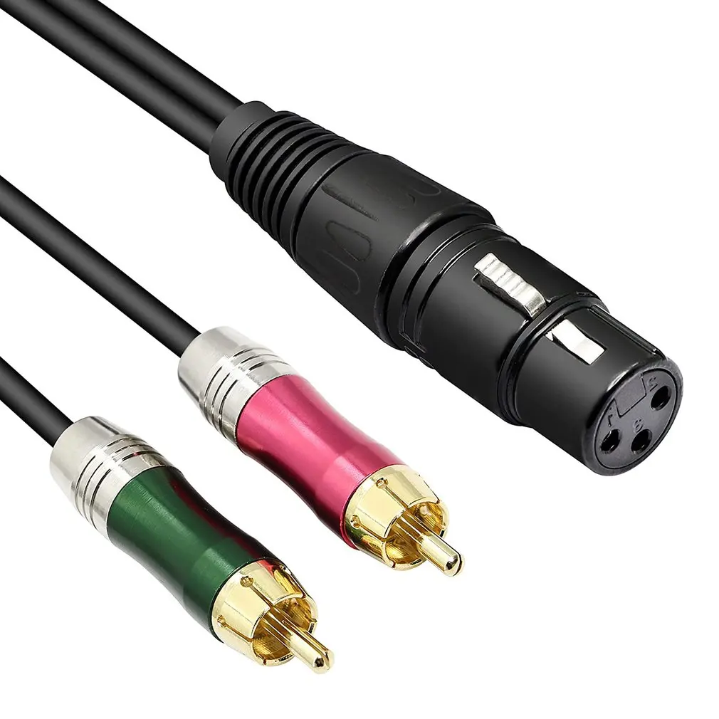 

Audio RCA Cable Male to 2 RCA 3 Pin Male Female Cannon Amplifier Mixing Plug AV Cable Dual XLR to Dual RCA Cable for DVD Player