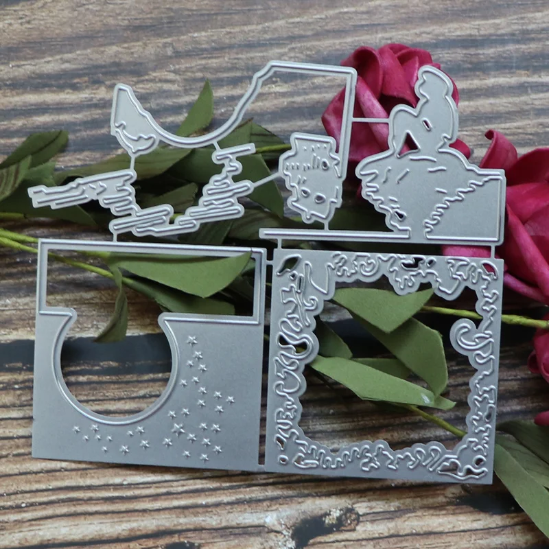 Штампы для резки металла Night View Girl Riverside Трафаретный Скрапбукинг фотоальбом