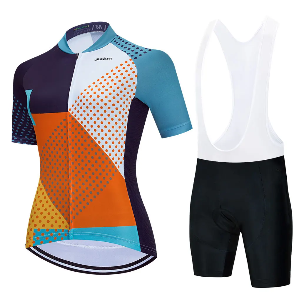

2021 Women's Cycling Jersey Summer Short Sleeve Set Maillot 19D bib shorts Bicycle Clothes Sportwear Shirt cycling Clothing Suit