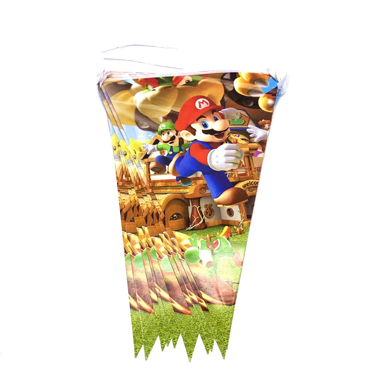Decoraci&oacute;n de fiesta de cumplea&ntilde;os, tema Super Bros, caricatura de fiesta de cumplea&ntilde;os, vaso, plato y servilleta, Banner, suministros para fiesta de 10 personas, 51/81 Uds.-4