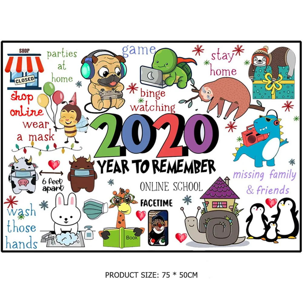 

1000 Pieces Jigsaw Puzzles 2020-2021 A Year to Commemorative Adults Children Family Interactive Toys New Year Gifts