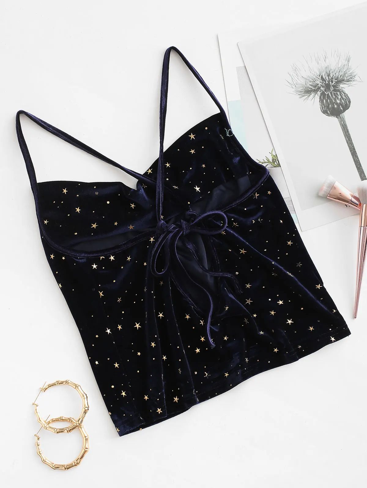Женский бархатный топ на бретельках ZAFUL Sparkle короткий весна-лето 2020 | Женская