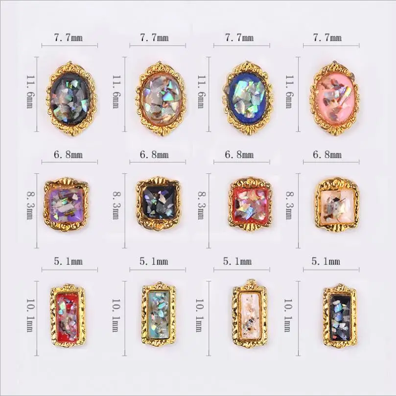 

Nail Art 3d Vintage Alloy Decoration With K9 Violet Diamonds Iridescent Colors Rhinestones On Nails Salon Supplies T1716