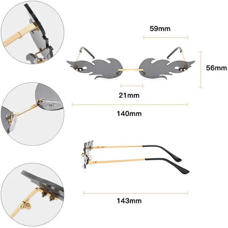 Солнцезащитные очки женские SO &amp EI без оправы с прозрачными линзами UV400 |
