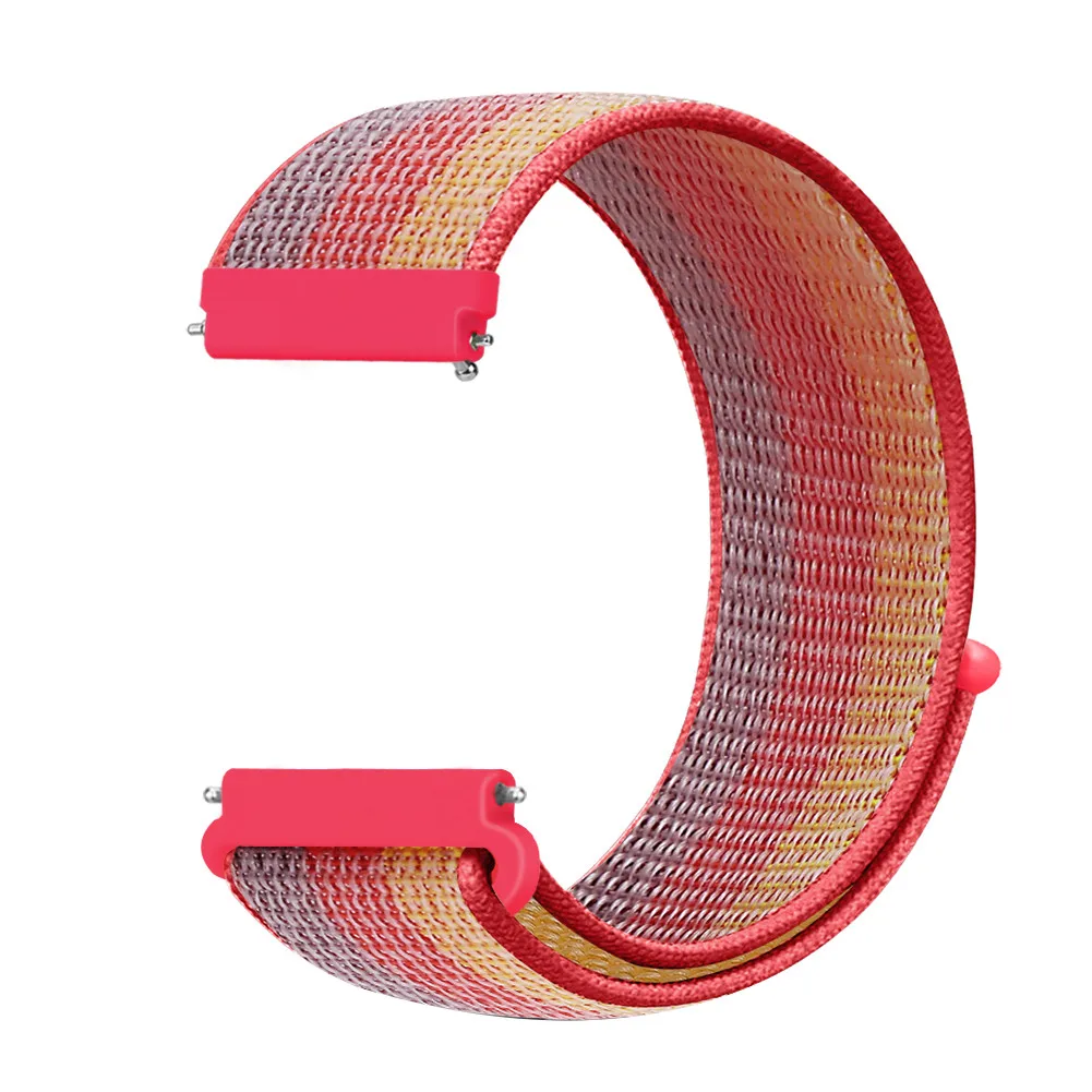 red yellow Huawei GT 2 нейлоновый ремешок для samsung Galaxy 42 мм 46 мм Active 2 gear S2 S3 20 мм 22 мм Sport Loop Huami Amazit GTR Bip браслет - Цвет ремешка: red yellow