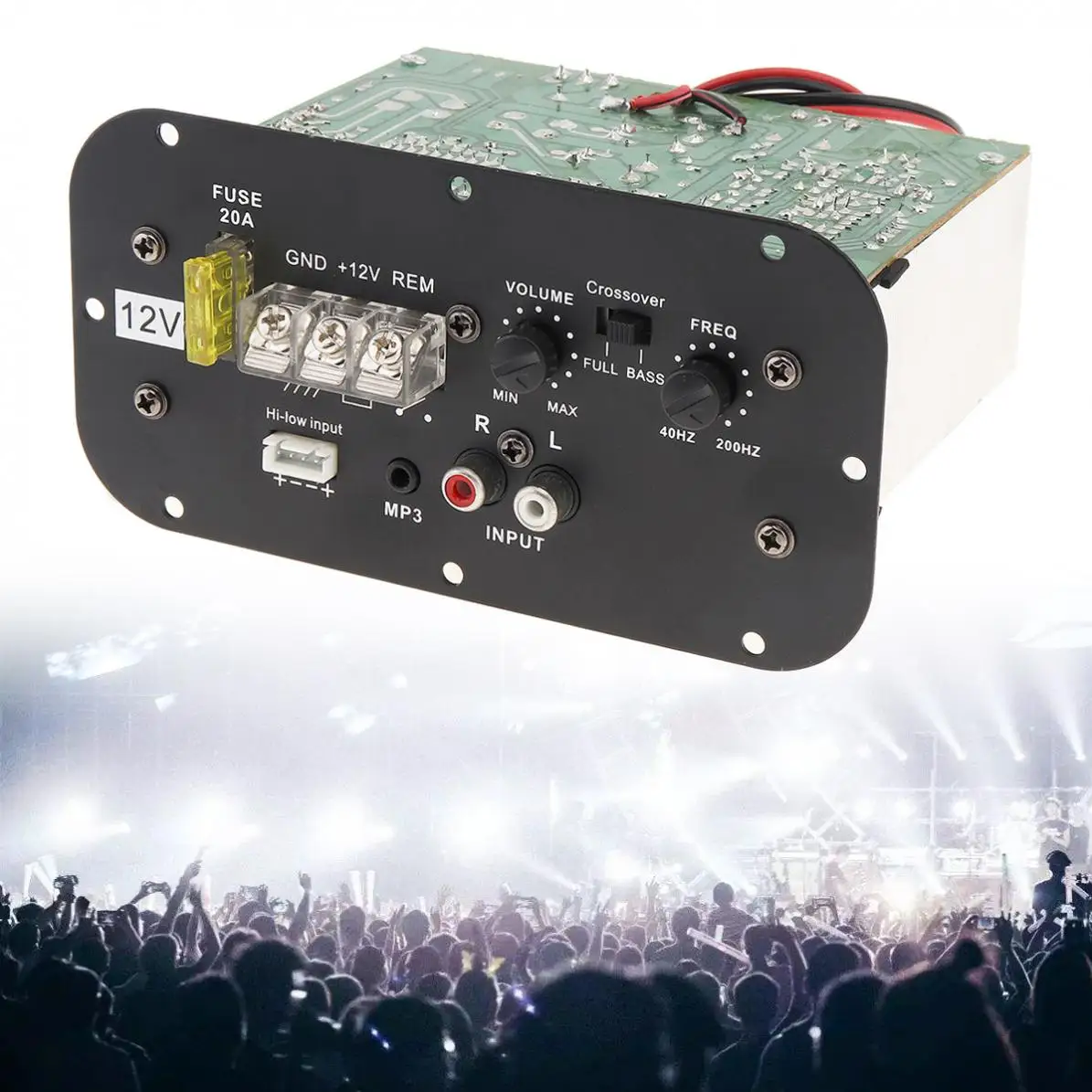 12 В 150 Вт черный мощный яркий басовый сабвуфер Автомобильная аудиоплата