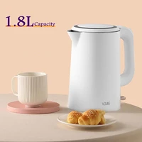 1 8l electric tea kettle double wall stainless steel 1800w fast boil coffee tea pot with auto shut off and boil dry protection