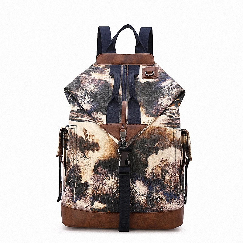 

Jonlily Unisex Fashion Canvas Backpack High Capacity Travel Bag Hiking Pack Daily Purse Teens Daybag School Bag -KG443