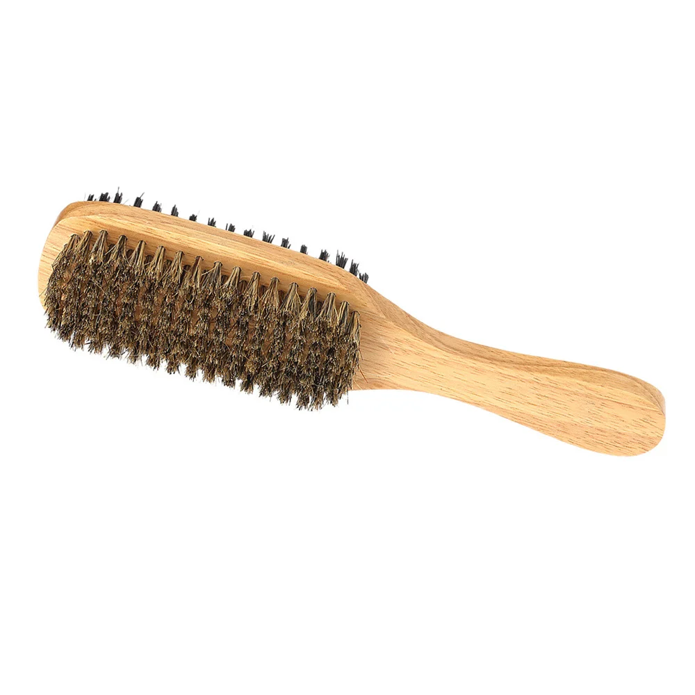 Beard Brush Pig Mane Double Sided Wooden Handle Styling Care Clean Trim Shaving Tool | Красота и здоровье
