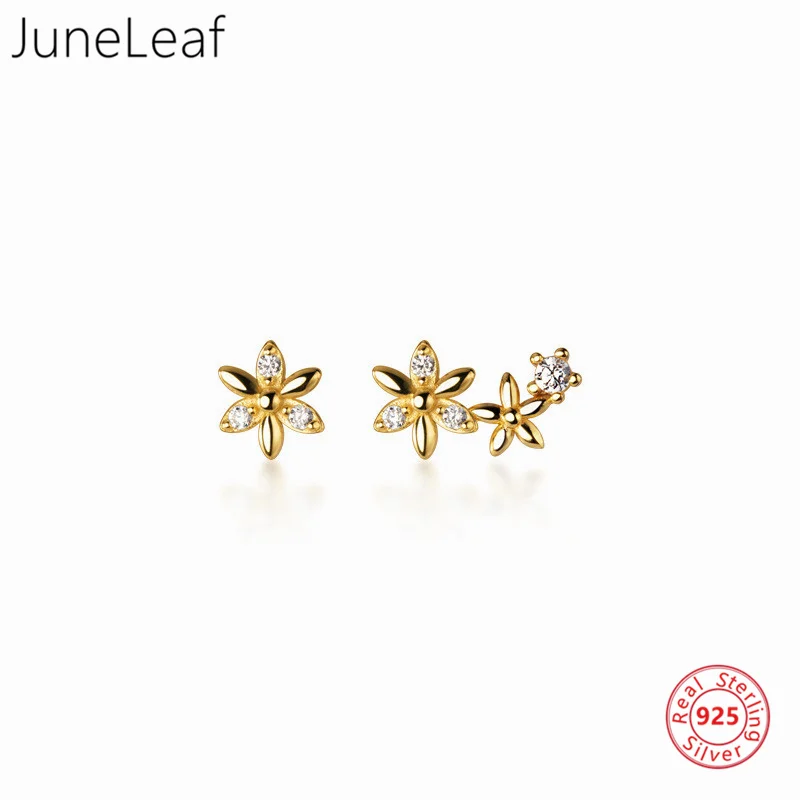 

JuneLeaf Genuine 100% 925 Sterling Silver FashionMini Small Flower Stud Earrings for Women Girl Korean Jewelry Birthday Gift