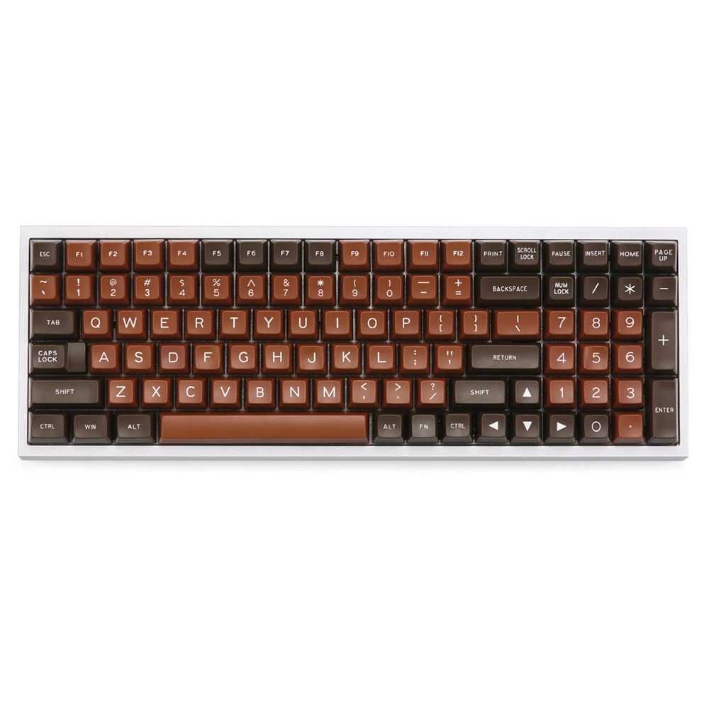 Колпачки для механической игровой клавиатуры с 134 клавишами шоколадного цвета из
