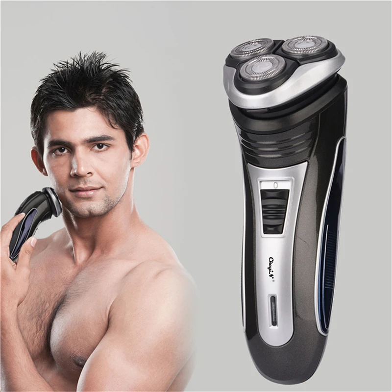 

Hot Rechargeable Electric Shaver 3D Triple Floating Blade Heads Shaving Razors + Gift Nose Ear Trimmer Machine Face Care Men S42