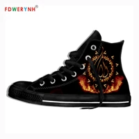 mens casual shoes black in flames band most influential metal bands of all time cool street breathable canvas shoes