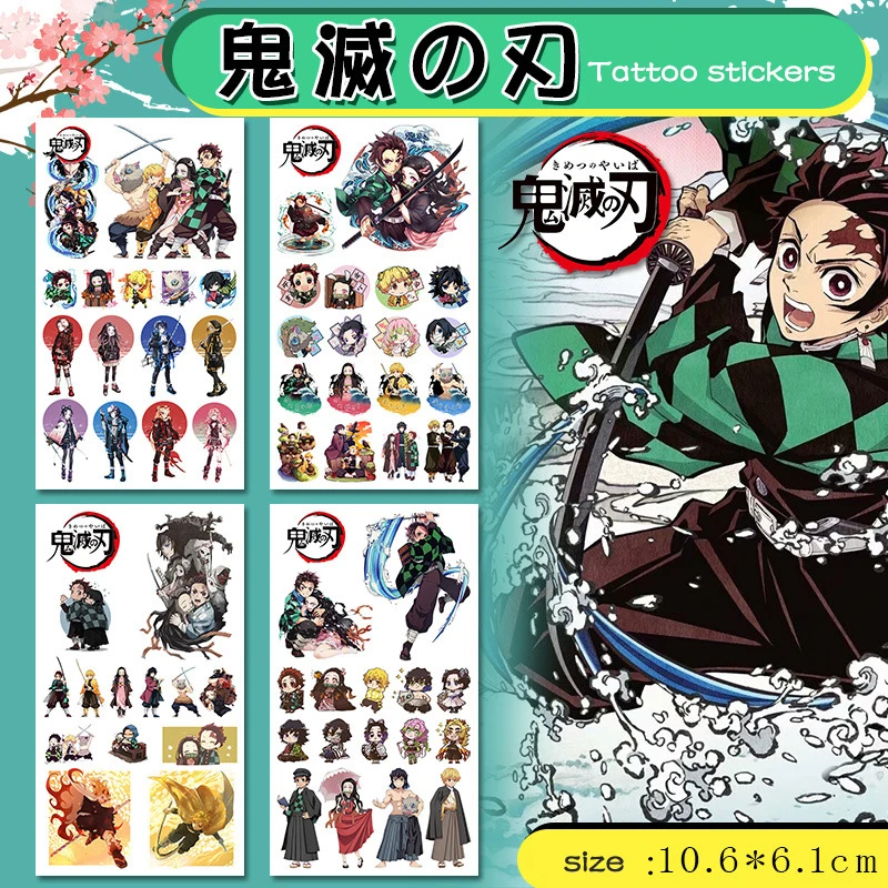 

Demon Slayer татуировки наклейки Kawaii Аниме Фигурка незуко танджиро Inosuke фигурка героя мультфильмов периферийные устройства татуировки наклейки ...