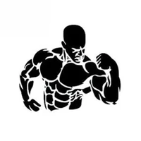muscle man car sticker vinyl auto accessories car window car styling decal pvc 12cmx10cm cover scratches waterproof
