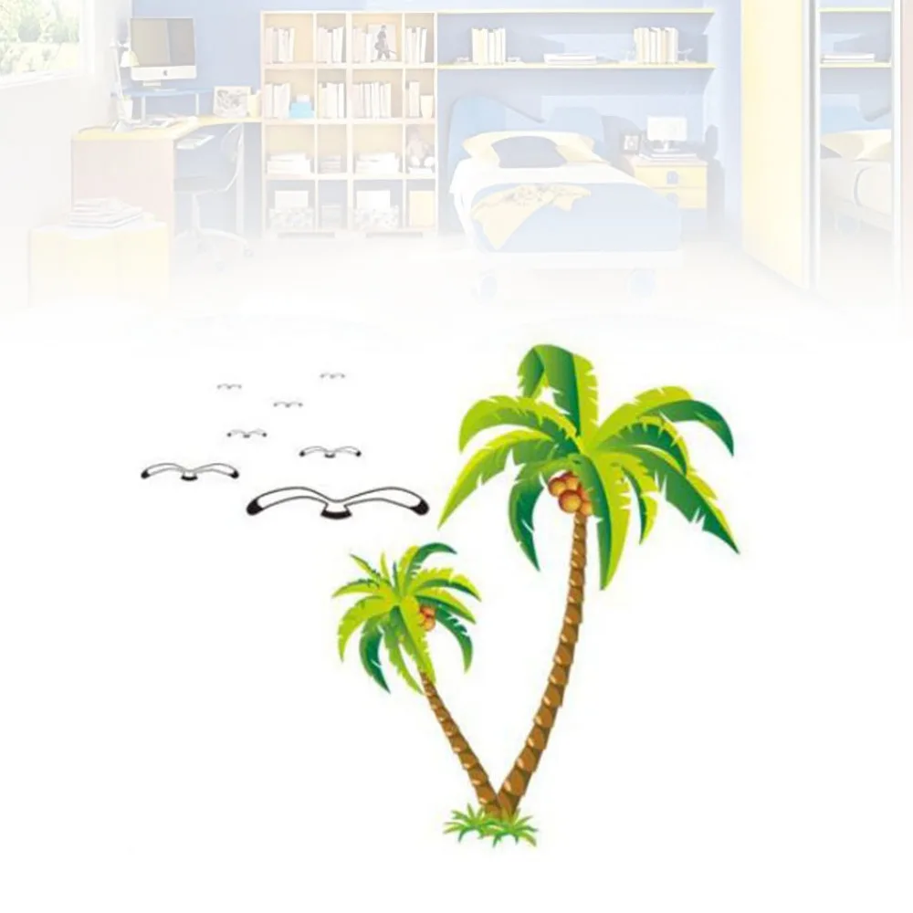

Coconut Tree Bedroom Wallpaper Waterproof Home Wall Decals Creative Wall Decor