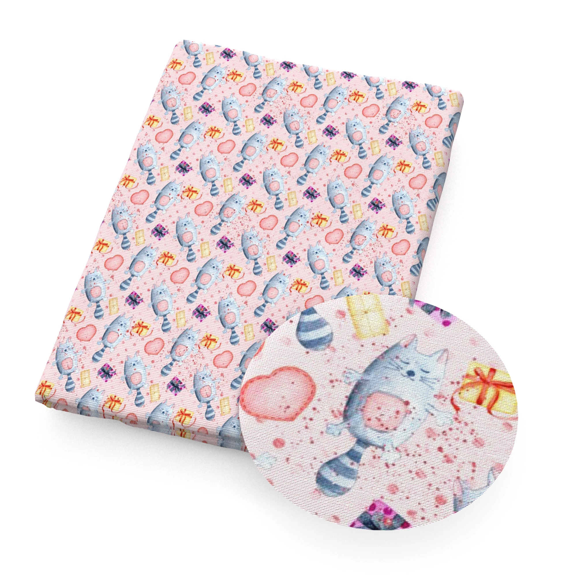 С изображением животных котов полиэфир хлопчатобумажной ткани из кусков для