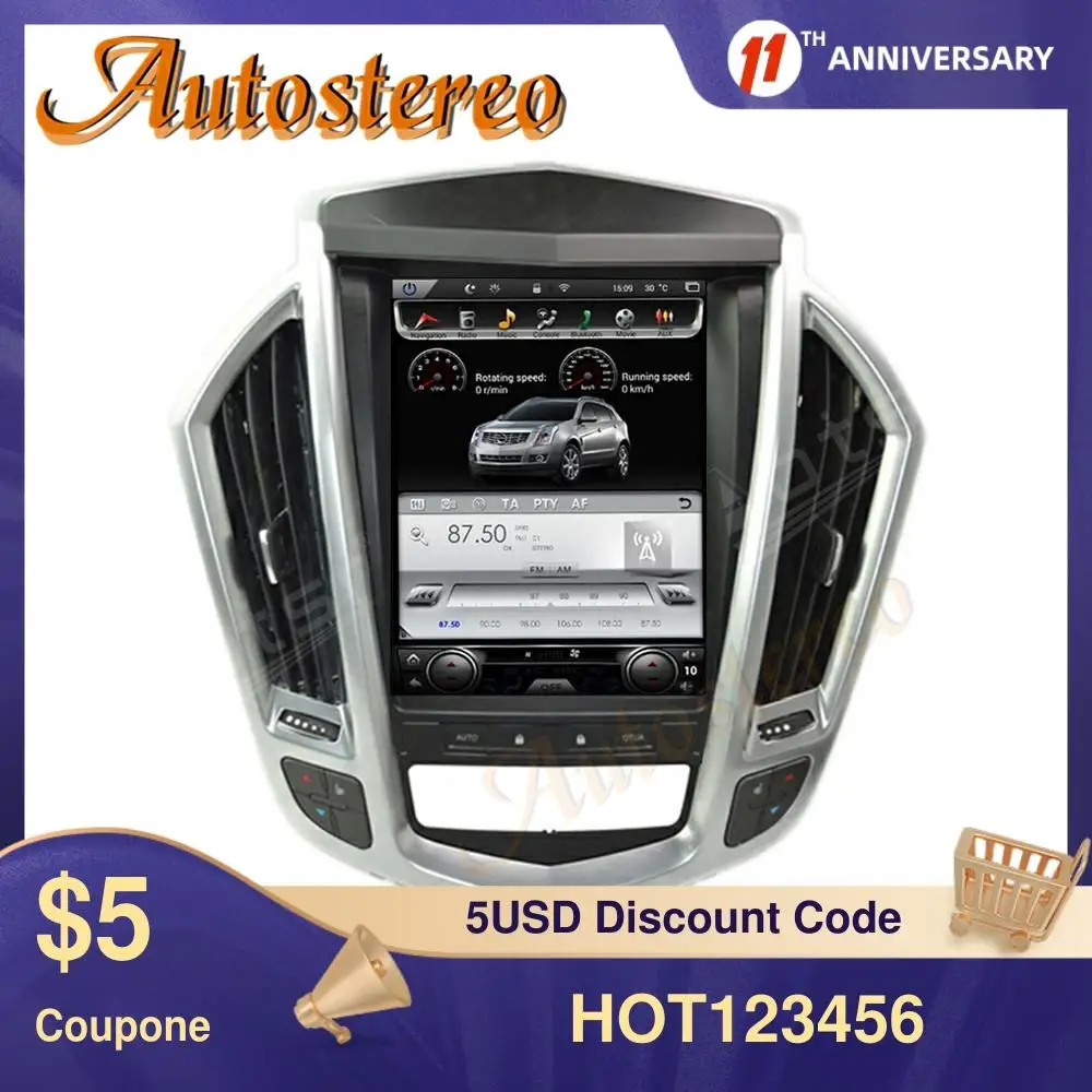 

Автомобильный GPS-навигатор в стиле Tesla для Cadillac SRX 2009-2012 Android 9, радио, мультимедийный плеер, автомобильное стерео головное устройство, автомоб...