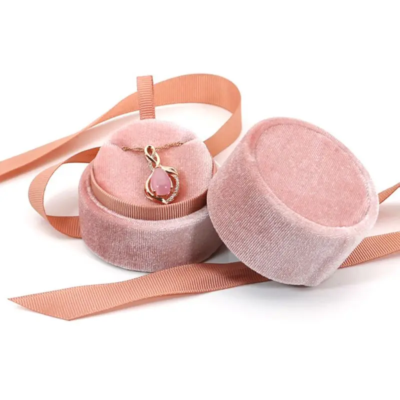 Круглый бант свадебное обручальное кольцо серьги дисплей чехол креативная лента